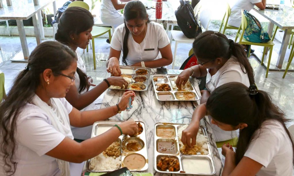Students having food in UV Gullas College of Medicine Philippines Hostel